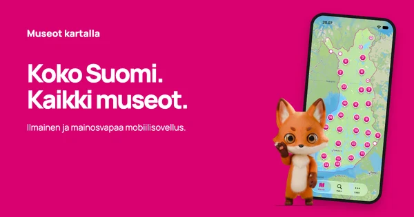 Puhelinsovellus ja koko Suomi — pinkki · Ilman QR-koodia
