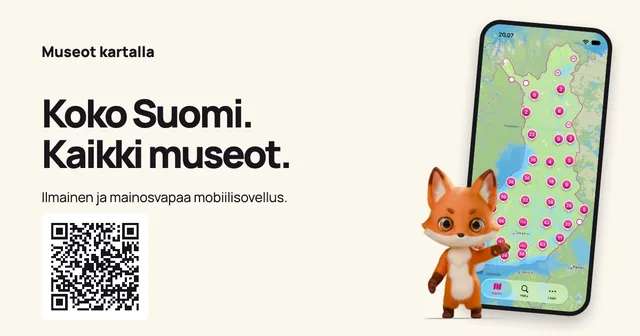 Puhelinsovellus ja koko Suomi — vanilja · QR-koodilla