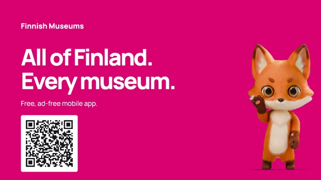 All of Finland. Every museum. — pink · With QR code