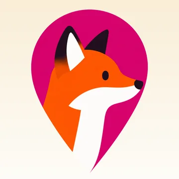 App icon: a fox in a map pin