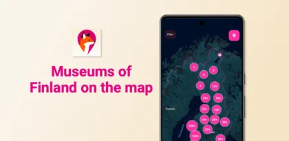 Google Play feature graphic: icon, title and a dark map
