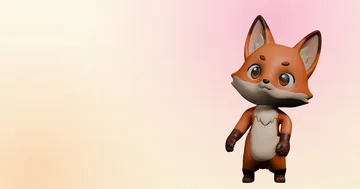 Fox mascot in the site colors